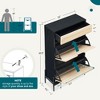 2-Door Rattan Shoe Cabinet – 3-Tier Storage Organizer for Entryway (Flip Doors + Drawer) - 3 of 4