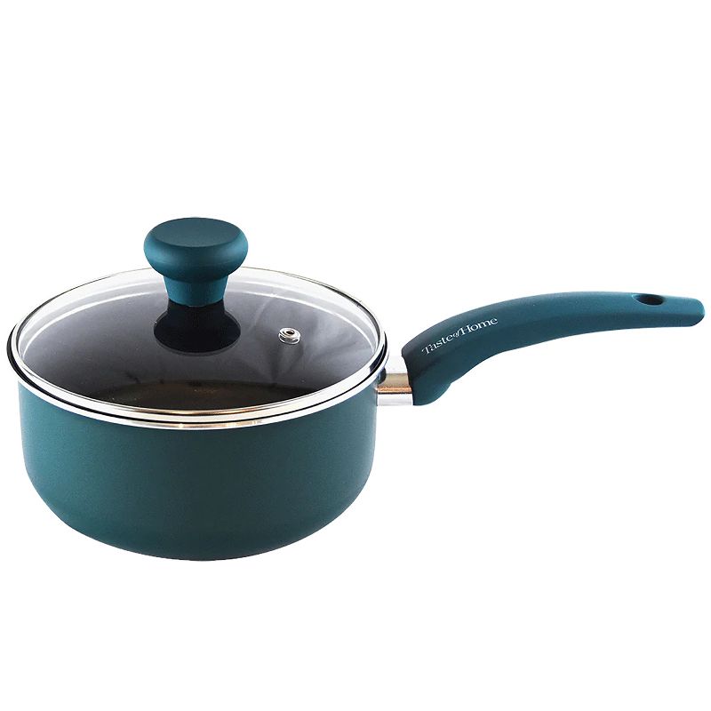 Taste of Home® Non-Stick Aluminum Saucepan with Lid, Sea Green, 1 of 11