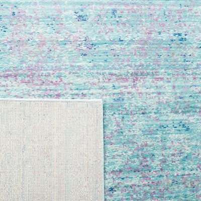 Valencia Turquoise and Multicolor Synthetic Square Area Rug 6'7" x 6'7"