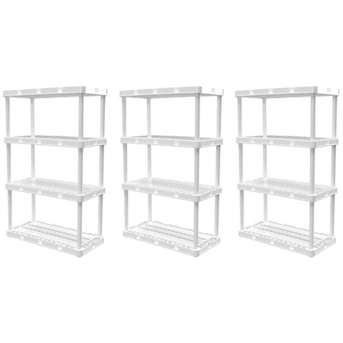 Gracious Living 3 Shelf Fixed Height Solid Light Duty Storage Unit 24 x 12  x 33 Organizer System for Home, Garage, Basement, and Laundry, White