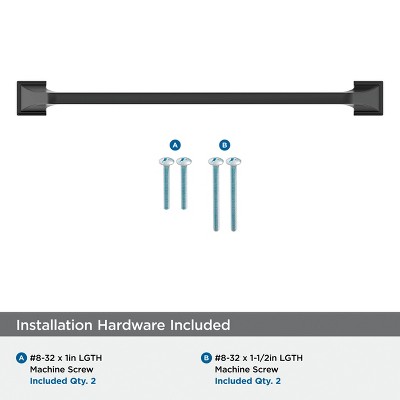 Matte Black 10-1/16 inch Modern Industrial Cabinet Pull
