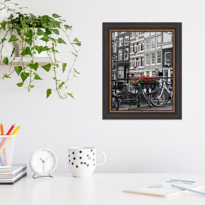 Ashton Black Wood Picture Frame with Gold Beaded Edge