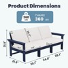 Hyleory 3-Seat Patio Accent Chair With Cushion,HDPE  Patio Sofa With Loose Cushion - 3 of 4