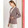 INSPIRE CHIC Women's Notched Lapel One Button Boyfriend Plaid Suit Blazer - 4 of 4