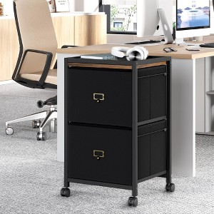 Mobile 2/3-Drawer Filing Cabinet, Under Desk Storage Drawers on Wheels for Home Office Organization - 1 of 4