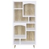 TOAOTBNBO Open Bookcase Storage Organizer, Dsiplay Bookshelves with 8 Open Compartments, Rustic and Modern Book Shelf for Living Room, White - 4 of 4