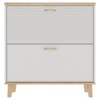 SKRAN Shoes Storage Cabinet for Entryway,Narrow Shoe Rack Cabinet with 2 Flip Drawers and Natural Wood Legs,Slim Organizer for 8-16 Pairs - 4 of 4