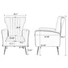 NicBex Velvet Accent Chair,Upholstered Living Room Chairs with High Wingbackrest and Gold Legs,Modern Armchair,Accent Chairs for Living Room - 3 of 4