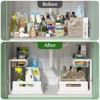 Aoibox Under Sink Organizer 2 Tier Slide Out Cabinet Storage Shelves L Shaped Pull Out Shelf Kitchen Bathroom White 2 Pack - 4 of 4