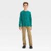 Boys' Long Sleeve Printed Thermal T-Shirt - Cat & Jack™ Dark Green - 3 of 3