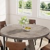 Okak Farmhouse Wood Large Round Dining Table with Cross Base,Wooden Kitchen Dinner Table for Dining Room,Breakfast Nook - 2 of 4