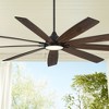 72" Casa Vieja Industrial Indoor Outdoor Ceiling Fan with LED Light Remote Control Matte Black Dark Walnut Damp Rated for Patio Exterior House Porch - 2 of 4
