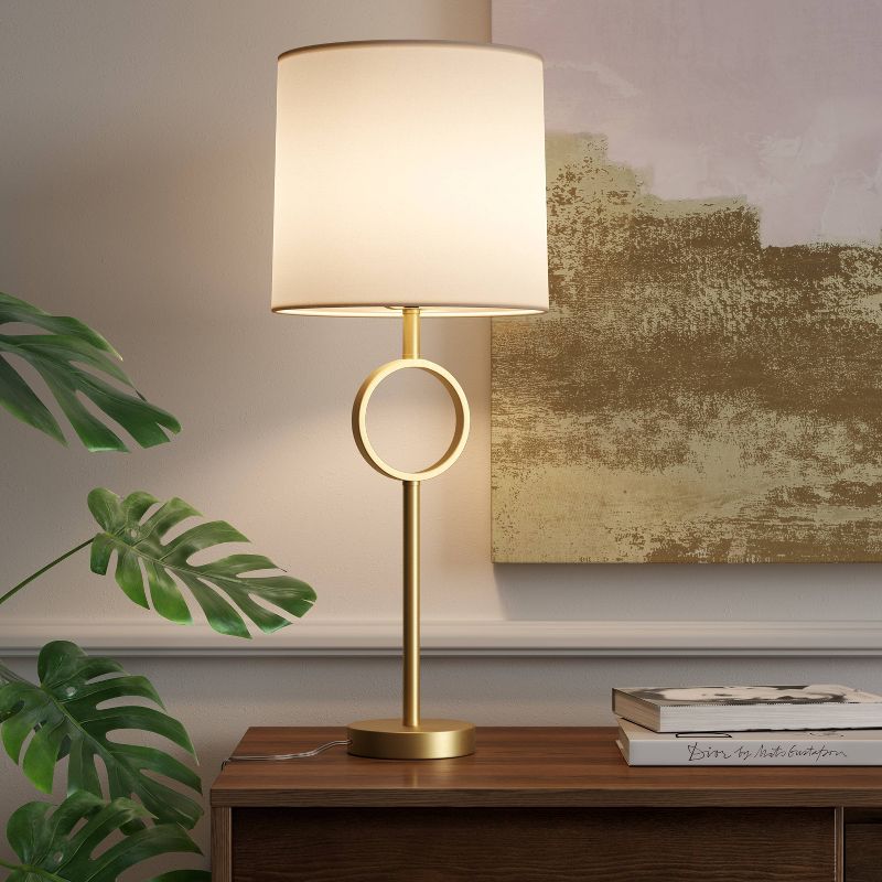 Large Metal Ring Table Lamp (Includes LED Light Bulb) Brass - Threshold&#8482;, 4 of 6