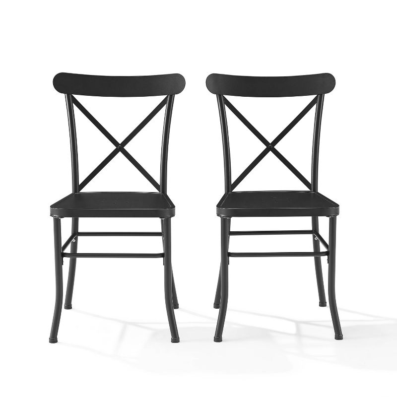 Astrid 2pk Indoor/Outdoor Metal Dining Chairs - Matte Black - Crosley, 6 of 10