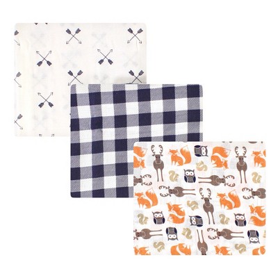 Hudson Baby Infant Boy Cotton Muslin Swaddle Blankets, Orange Forest, One Size