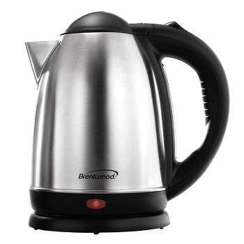 Brentwood 1.7 Liter 1000W Stainless Steel Electric Cordless Tea Kettle 