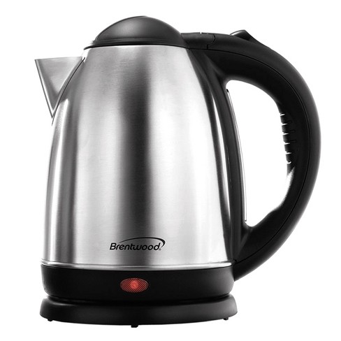 Brentwood 1.7 Liter 1000w Stainless Steel Electric Cordless Tea Kettle :  Target