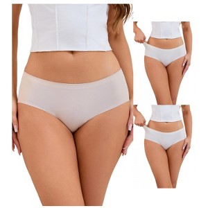 INSPIRE CHIC 3 Packs Women's Mid-Waisted Ladies Panties Full Coverage No Trace Comfortable Briefs - 1 of 4