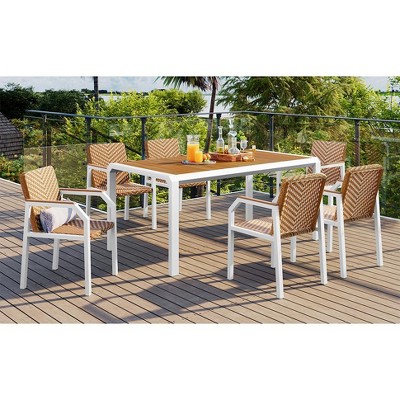 Maggift Outdoor Patio Seating Sets, Distinctive Conversation Friendly Design, Perfect for Gardens, Patios, Living Spaces, Beige, 59"*35.4"*29.5"