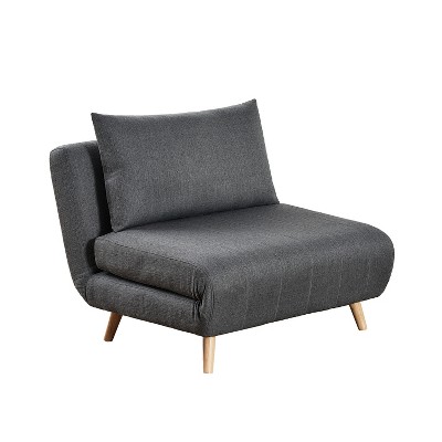 Merrick Lane Convertible Tri-Fold Sleeper Chair with Channel Stitching and Pillow