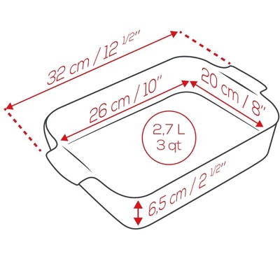 Peugeot Red 14" Ceramic Rectangular Baking Dish