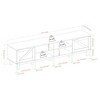 Chic Crate - 80" Farmhouse TV Stand w/ Barn Door & Open Shelves - Rustic Media Console for Living Room - Weathered Grey - 3 of 4