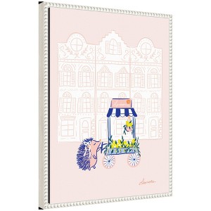 Kate & Laurel All Things Decor 18"x24" Sylvie Beaded Lemon Stroll Framed Canvas by Yellow Heart Art White - 1 of 4