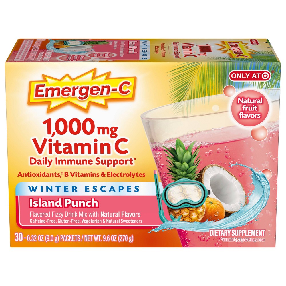 Photos - Vitamins & Minerals Emergen-C Winter Escapes Island Punch - 30ct