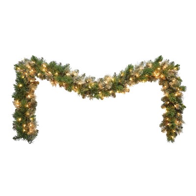 Puleo 9'x10" Pre-Lit Oklahoma Pine Artificial Garland