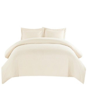 Wrinkle-Free Cotton Blend 600 Thread Count Duvet Cover Set, Full/Queen - 1 of 4