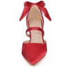 Allegra K Women's Satin Upper Pointed Toe Bow Decor Stiletto Heels Pumps - 2 of 4