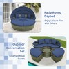 Tangkula Outdoor Round Daybed w/ Retractable Canopy & Side Table Backyard Poolside Lawn - 4 of 4