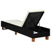 vidaXL Adjustable Black Sunbed with Cushion in Durable Poly Rattan and Solid Acacia Wood Legs, Weather-Resistant and Easy to Clean - 4 of 4