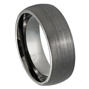 Jewelry Avalanche 8mm Gunmetal Dome Tungsten Carbide Mens Wedding Band Comfort-fit - 1 of 4