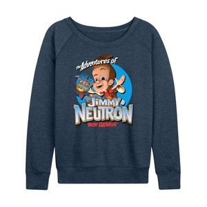 Women's - Jimmy Neutron - Boy Genius Lightweight French Terry Wide Neck Long Sleeve Shirt - 1 of 4