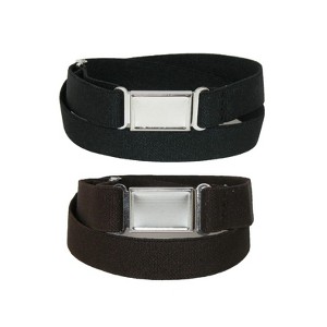 CTM  Elastic Belt with Magnetic No Show Flat Buckle (Pack of 2 Colors) - 1 of 4