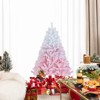 Costway 5/6/7/8 FT Artificial Christmas Tree with 456/820/1264/1774 Branch Tips & Folding Metal Stand White & Blue/White & Pink - 4 of 4