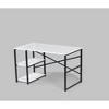 Anybear Black Metal Frame 47" Wooden Top 2 Shelves Writing and Computer Desk - 3 of 3