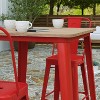 Merrick Lane Indoor/Outdoor Bar Top Table, 31.5" Square All Weather Poly Resin Top with Steel base - 4 of 4