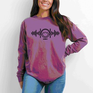 Simply Sage Market S.W.Smiley Headphones Music Garment Dyed Long Sleeve - 1 of 4