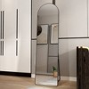 Whisen Curved Full-Length Wall Mirror with Aluminum Alloy Frame and Space-Expanding Design - Black - 2 of 4