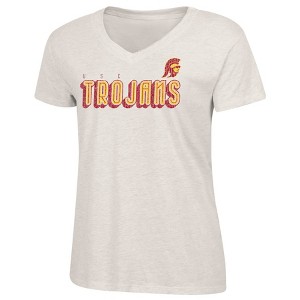 NCAA USC Trojans Women's Oatmeal V-Neck T-Shirt - 1 of 3