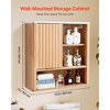 VEVOR Bathroom Wall Cabinet,with Door and Adjustable Shelf, Over the Toilet Storage Medicine Cabinet Wall Mounted,Hanging Organizer with Shelves,Brown - 3 of 4