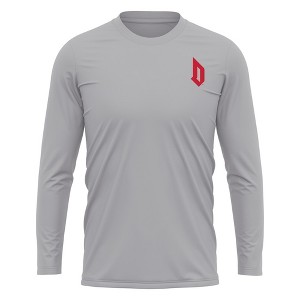 Duquesne University Adult Sport Long Sleeve Left Chest Logo, Athletic Heather - 1 of 4
