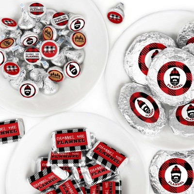 Big Dot of Happiness Lumberjack - Channel the Flannel - Buffalo Plaid Party Candy Favor Sticker Kit - 304 Pieces