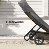 Patio Wicker Chaise Lounge Chair, Outdoor PE Rattan Sun lounger with Adjustable Backrest and 2 Wheels - 4 of 4