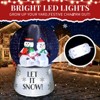 Angel Sar 6FT Inflatable Snow Globe, LED Lighted Christmas Decoration with Snowman Family and Falling Snow Effect, Outdoor Yard Blow Up Decor - 3 of 4