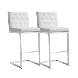 Helsinki Performance Vegan Leather Stool - Set of 2 in White - 1 of 4