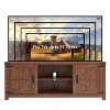 TV Stand for TVs Up to 75 inches, Farmhouse Wood Barn Door Media Television Console Table with Storage Cabinets - 2 of 4