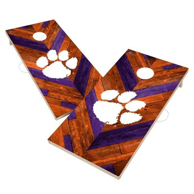 NCAA Clemson Tigers 2'x4' Solid Wood Cornhole Board